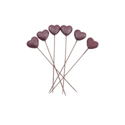 CORAZON PICK ROSA GLITTER 1.5 6PZS
