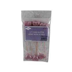 CORAZON PICK ROSA GLITTER 1.5 6PZS