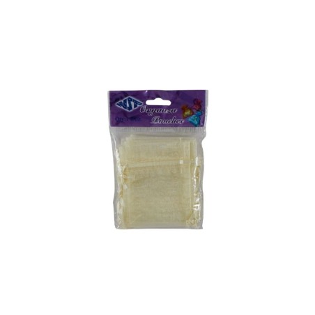 BOLSITA DE ORGANZA DE 3 X 4 BEIGE