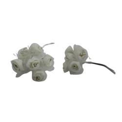 ROSAL MINI DE SATÍN CON ORGANZA BEIGE