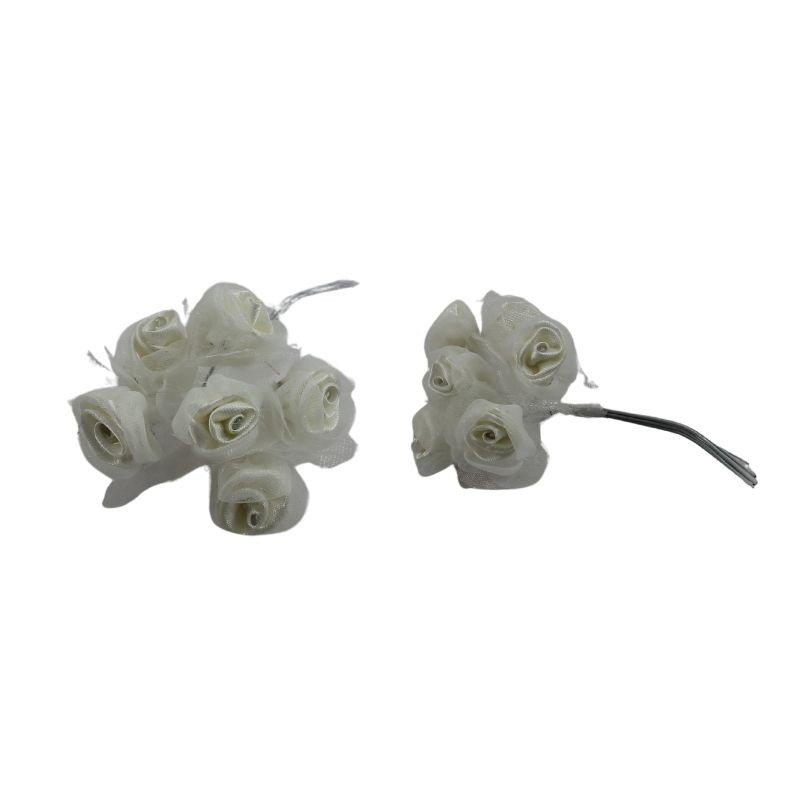 ROSAL MINI DE SATÍN CON ORGANZA BEIGE