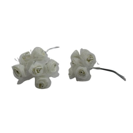 ROSAL MINI DE SATÍN CON ORGANZA BEIGE