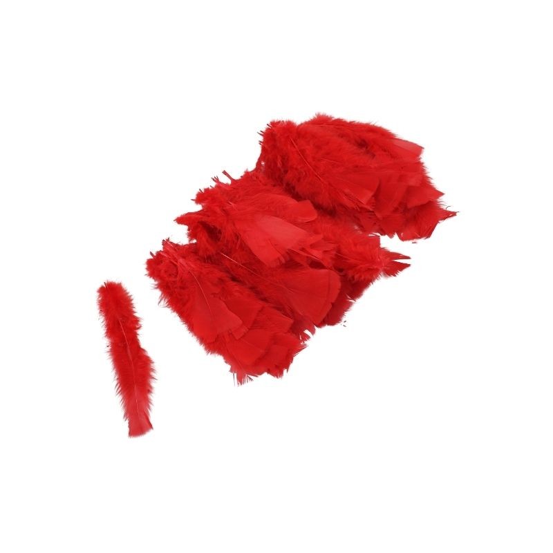 PLUMA DE PAVO ROJO
