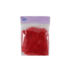 PLUMA DE PAVO ROJO
