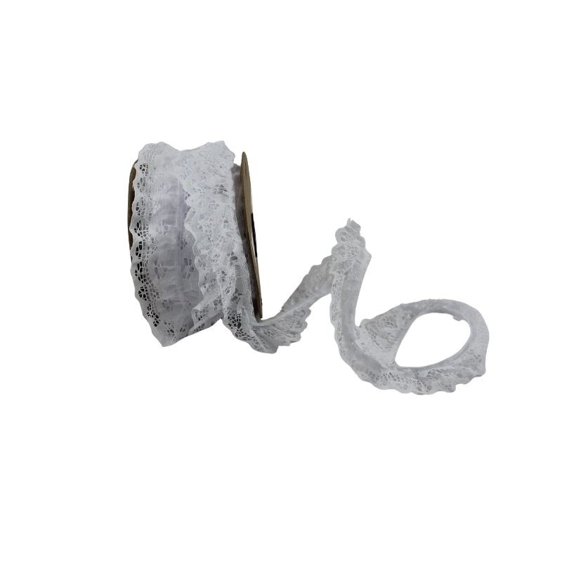 ENCAJE PLIZADO 4.5CM BLANCO