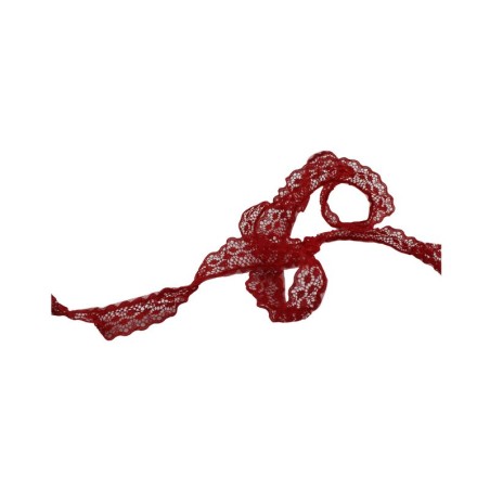 ENCAJE PLIZADO 2.5CM ROJO