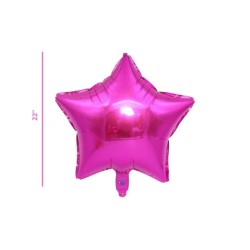 GLOBO METÁLICO ESTRELLA FUCSIA 22