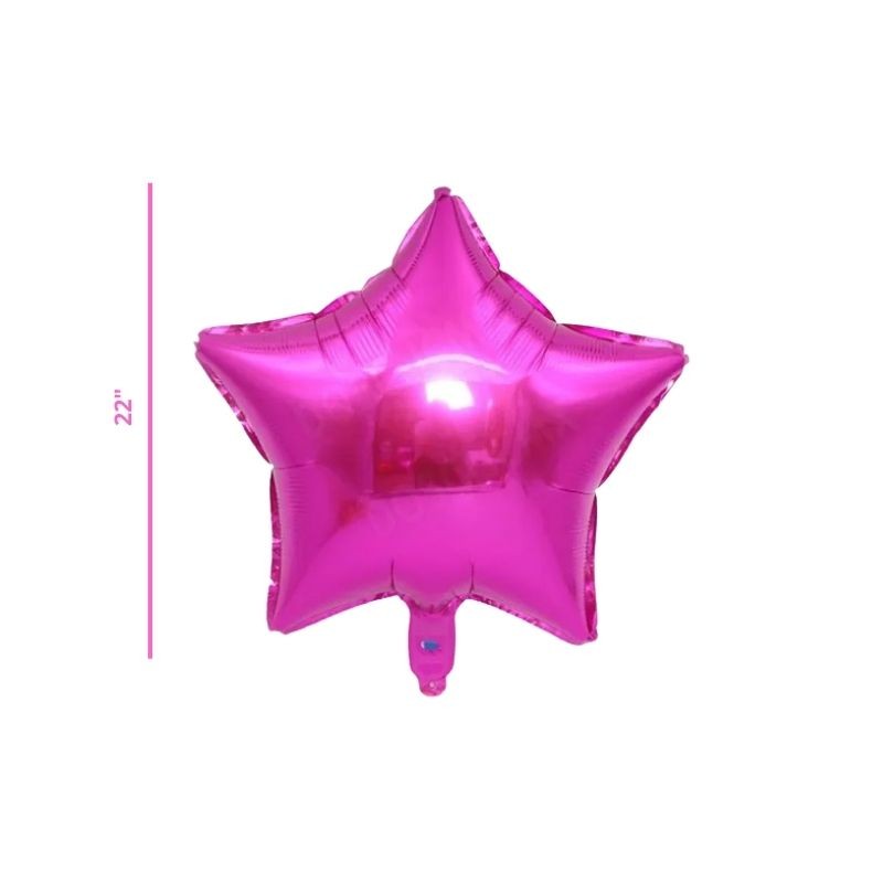 GLOBO METÁLICO ESTRELLA FUCSIA 22