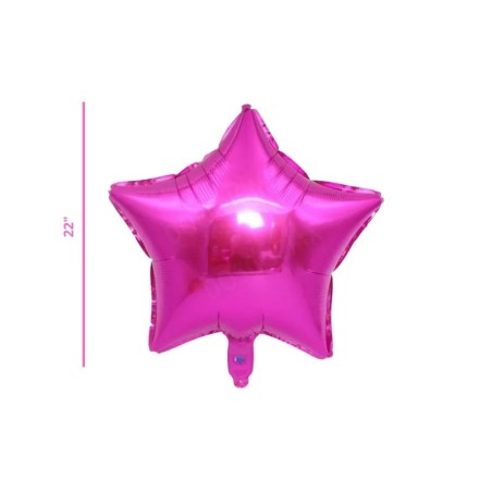 GLOBO METÁLICO ESTRELLA FUCSIA 22