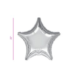 GLOBO METÁLICO ESTRELLA PLATA 22