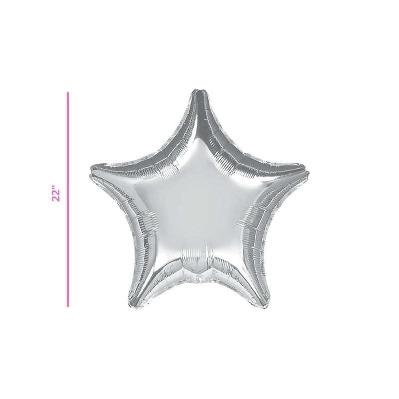 GLOBO METÁLICO ESTRELLA PLATA 22