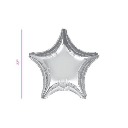 GLOBO METÁLICO ESTRELLA PLATA 22