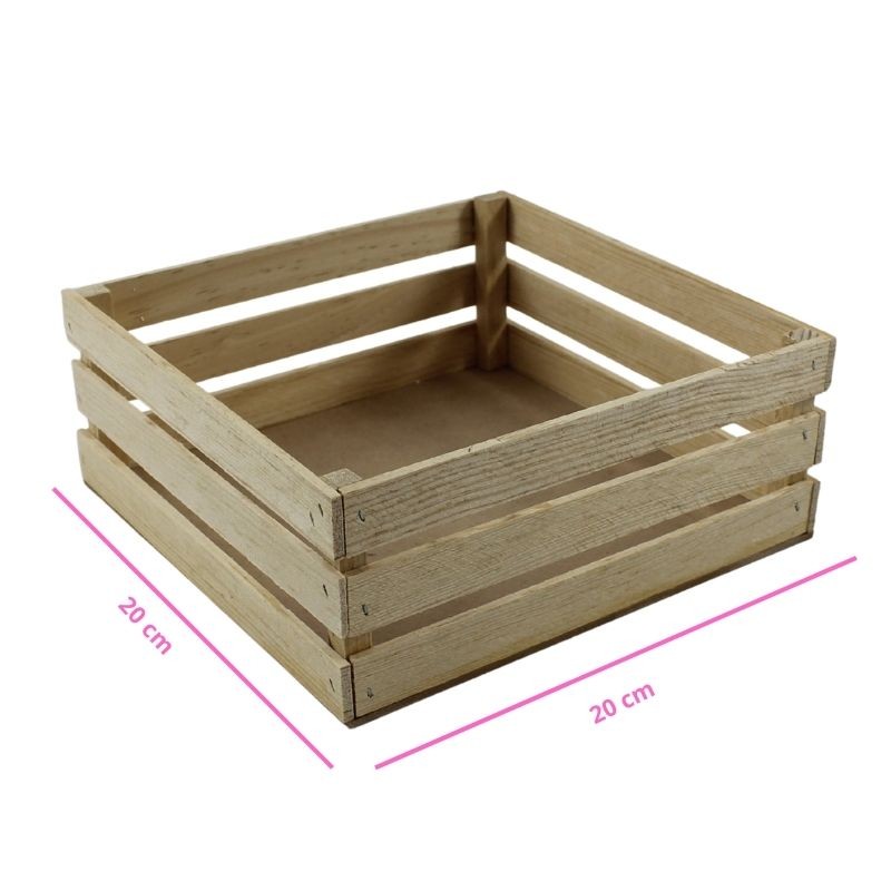 HUACAL DE MADERA  20X20CM