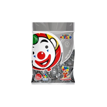 GLOBO METÁLICO DE LATEX NUM 9 PLATA