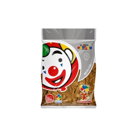 GLOBO METÁLICO DE LATEX NUM 9 DORADO