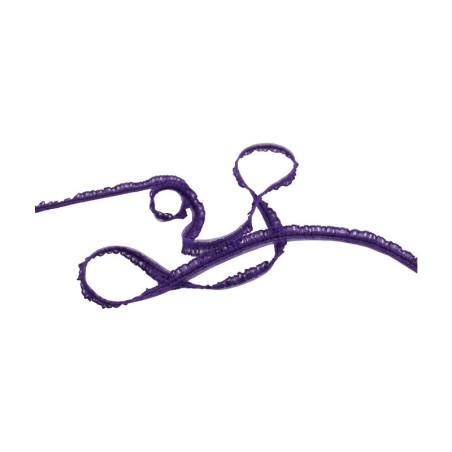 ENCAJE PLIZADO CON BRILLO 1CM MORADO