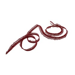 ENCAJE PLIZADO CON BRILLO 1CM ROJO