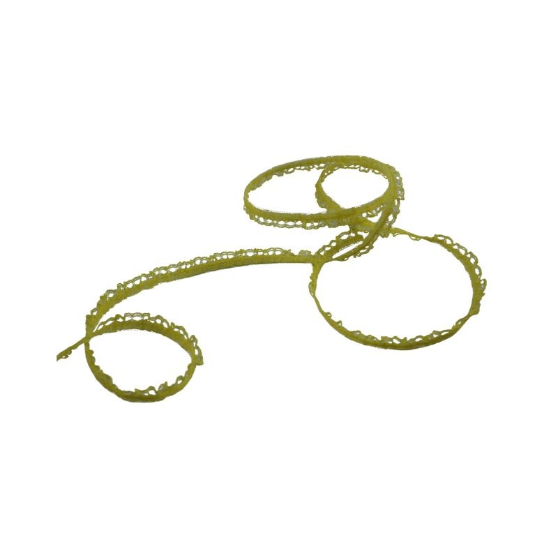 ENCAJE PLIZADO CON BRILLO 1CM AMARILLO