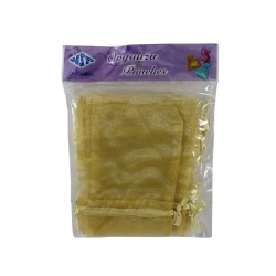BOLSITA DE ORGANZA DE 5 X 6.5 DORADA