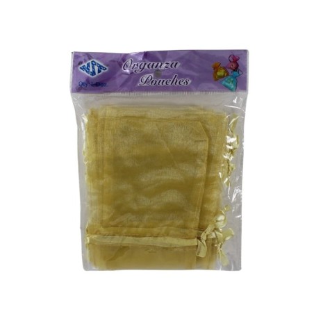 BOLSITA DE ORGANZA DE 5 X 6.5 DORADA