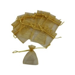 BOLSITA DE ORGANZA DE 5 X 6.5 DORADA