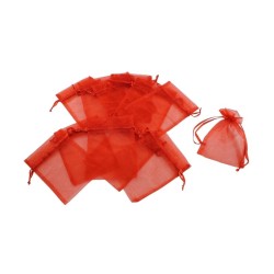 BOLSITA DE ORGANZA DE 5 X 6.5 ROJO