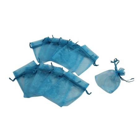 BOLSITA DE ORGANZA DE 5 X 6.5 TURQUESA