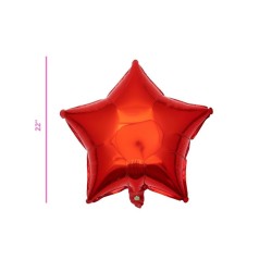GLOBO METÁLICO ESTRELLA ROJO 22