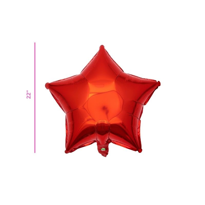 GLOBO METÁLICO ESTRELLA ROJO 22