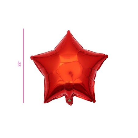 GLOBO METÁLICO ESTRELLA ROJO 22