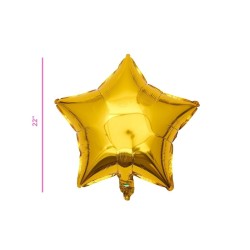 GLOBO METÁLICO ESTRELLA DORADO 22