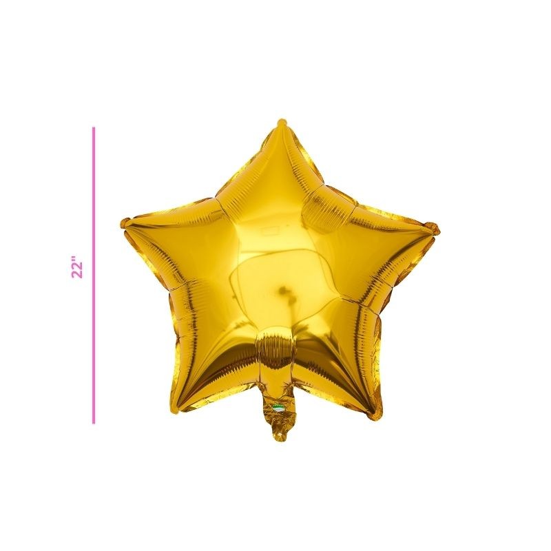 GLOBO METÁLICO ESTRELLA DORADO 22