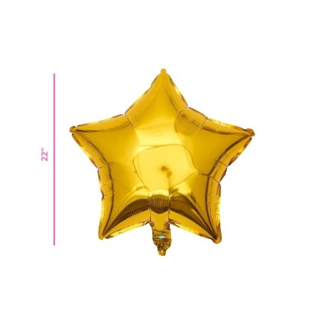 GLOBO METÁLICO ESTRELLA DORADO 22