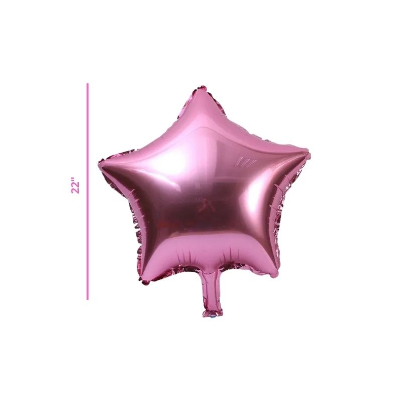 GLOBO METÁLICO ESTRELLA ROSA 22