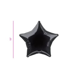 GLOBO METÁLICO ESTRELLA NEGRO 18