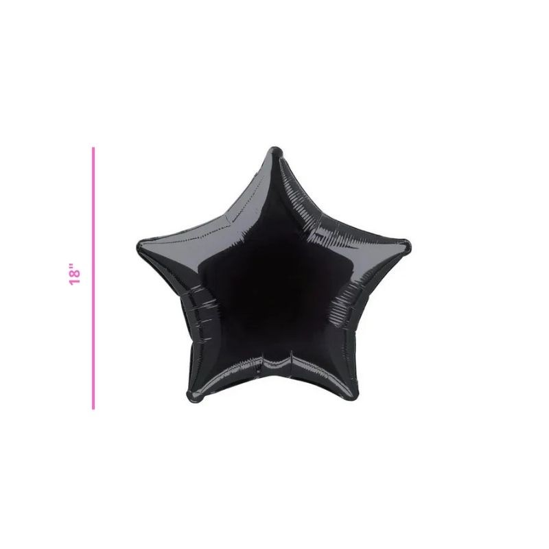 GLOBO METÁLICO ESTRELLA NEGRO 18