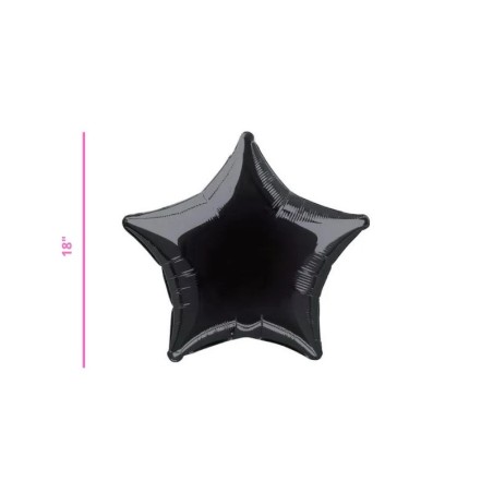 GLOBO METÁLICO ESTRELLA NEGRO 18