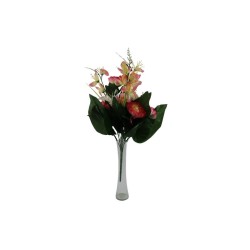 RAMO DE FLORES Y FOLLAJE MIXTO ROSA X10