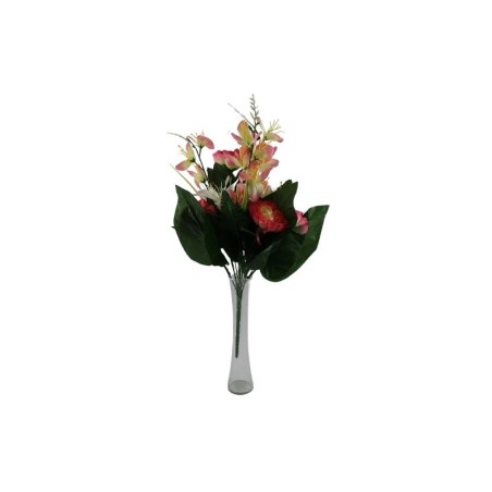 RAMO DE FLORES Y FOLLAJE MIXTO ROSA X10