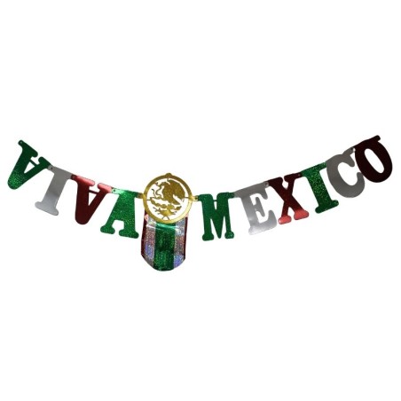 LETRERO BRILLANTE VIVA MÉXICO