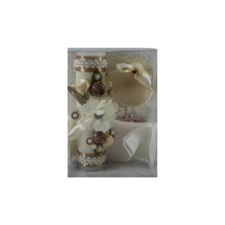 VELA P/BAUTIZO ESTUCHE VICTORIANA BEIGE