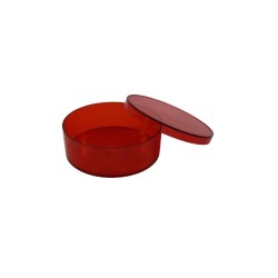 CAJA DE ACRÍLICO REDONDA 3.75 ROJA