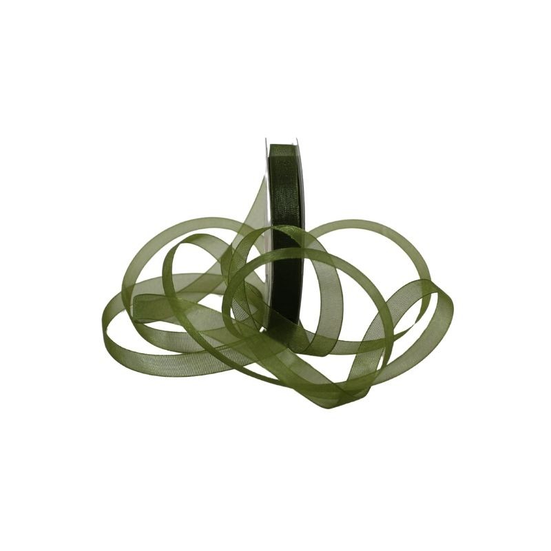 LISTÓN ORGANZA LISO NUM 1.5 VERDE MUSGO