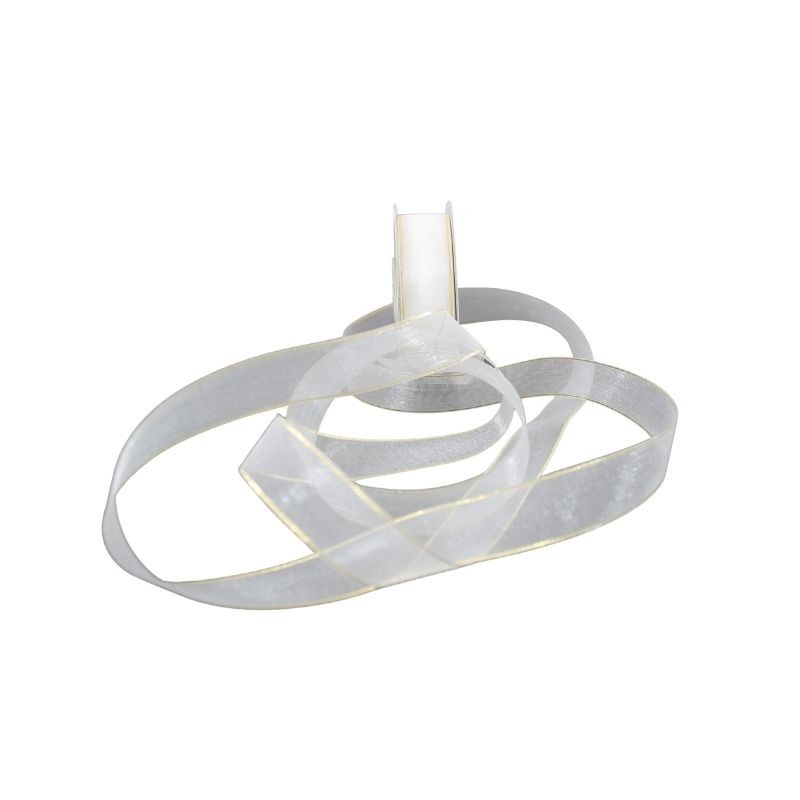 LISTÓN ORGANZA ORILLA LUREX NUM 3 BLANCO