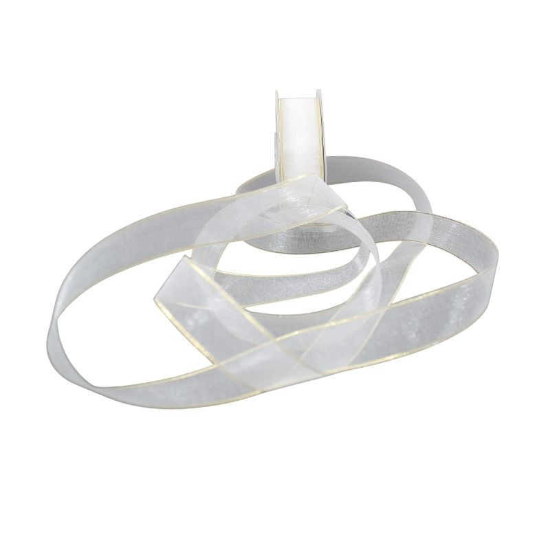 LISTÓN ORGANZA ORILLA LUREX NUM 5 BLANCO