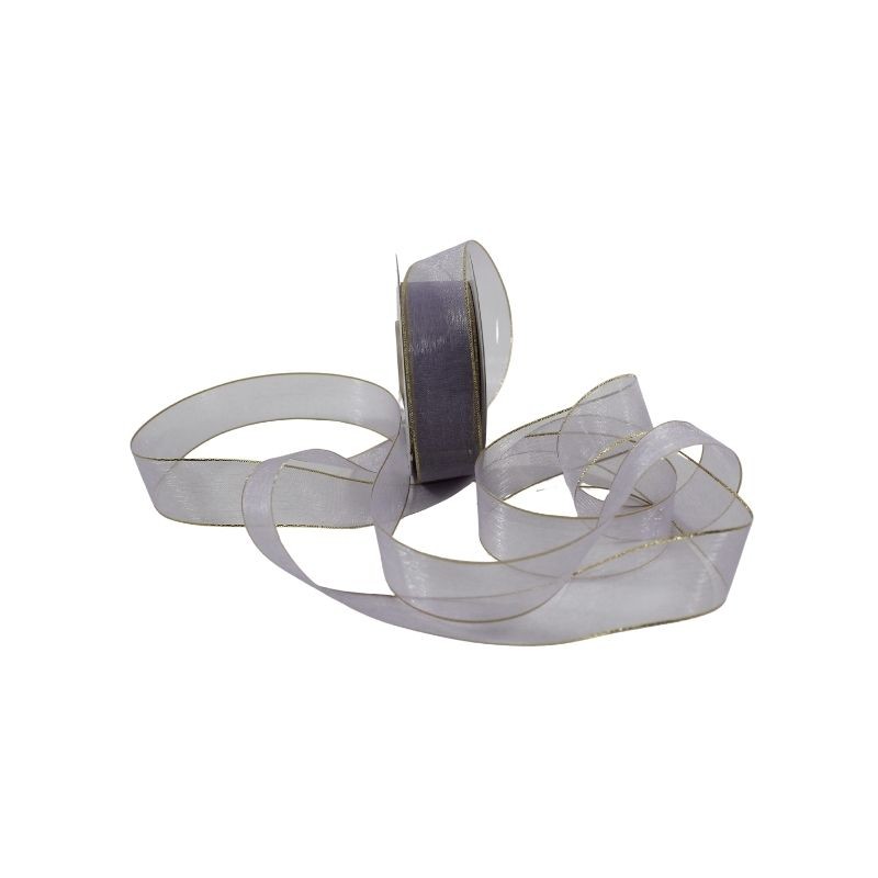 LISTÓN ORGANZA ORILLA LUREX NUM 5 LILA