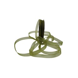 LISTÓN ORGANZA ORILLA LUREX NUM 1.5 VERDE MUSGO