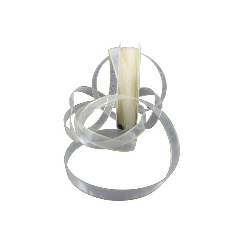 LISTÓN ORGANZA ORILLA LUREX NUM 1.5 MARFIL