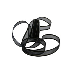 LISTÓN ORGANZA CON SATÍN NUM 5 NEGRO CON ORO