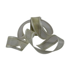 LISTÓN ORGANZA CON SATÍN NUM 9 MARFIL CON ORO